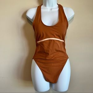 Fabletics Lace-Up Racerback One-Piece Swimsuit (NWT)